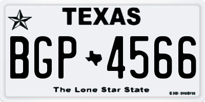 TX license plate BGP4566