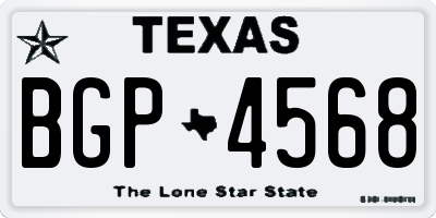 TX license plate BGP4568