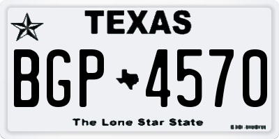 TX license plate BGP4570