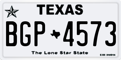 TX license plate BGP4573