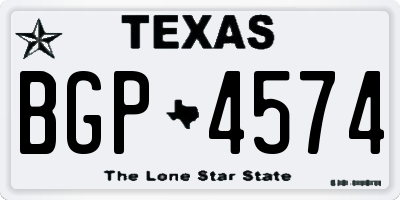 TX license plate BGP4574