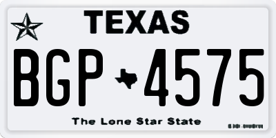 TX license plate BGP4575