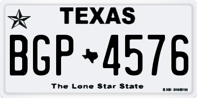 TX license plate BGP4576