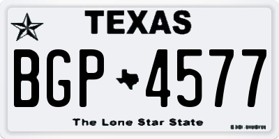 TX license plate BGP4577
