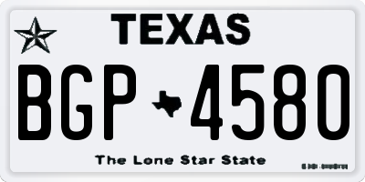 TX license plate BGP4580