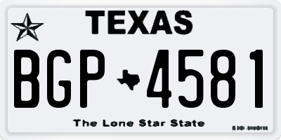TX license plate BGP4581