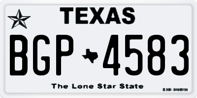 TX license plate BGP4583