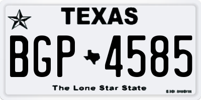 TX license plate BGP4585