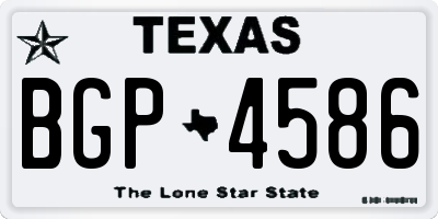 TX license plate BGP4586