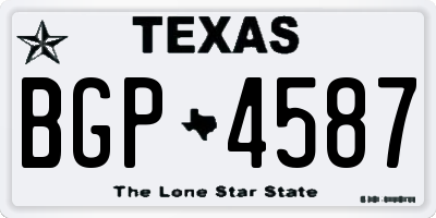 TX license plate BGP4587