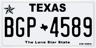TX license plate BGP4589