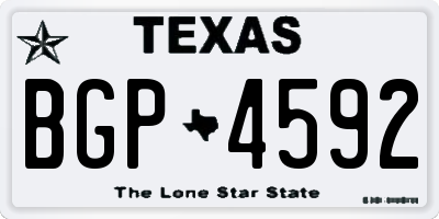 TX license plate BGP4592