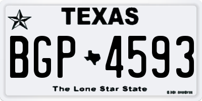 TX license plate BGP4593