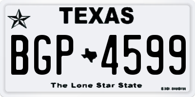 TX license plate BGP4599