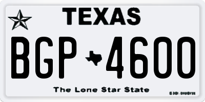 TX license plate BGP4600