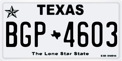 TX license plate BGP4603