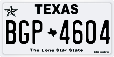 TX license plate BGP4604