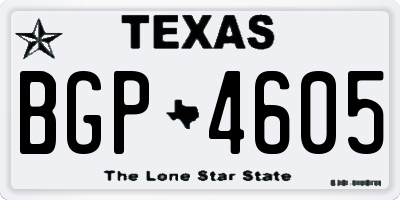 TX license plate BGP4605
