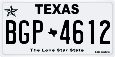 TX license plate BGP4612