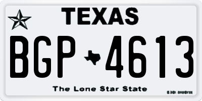 TX license plate BGP4613