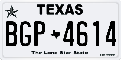 TX license plate BGP4614