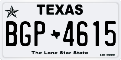 TX license plate BGP4615