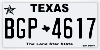 TX license plate BGP4617