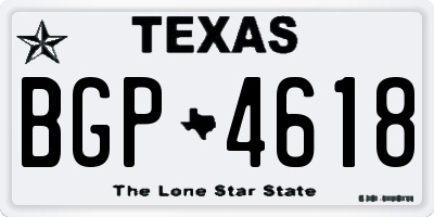 TX license plate BGP4618