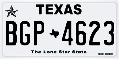 TX license plate BGP4623