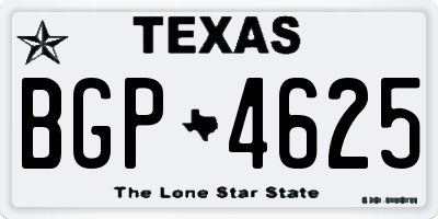 TX license plate BGP4625
