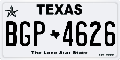TX license plate BGP4626