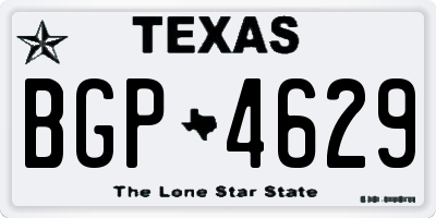 TX license plate BGP4629