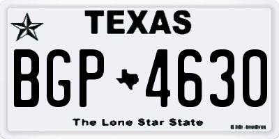 TX license plate BGP4630