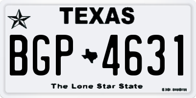 TX license plate BGP4631