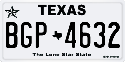 TX license plate BGP4632