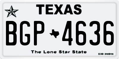 TX license plate BGP4636