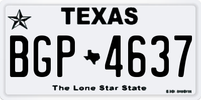 TX license plate BGP4637