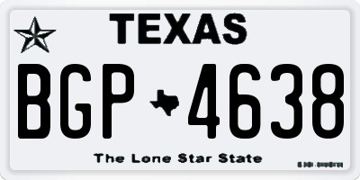 TX license plate BGP4638