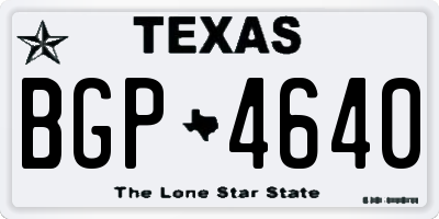 TX license plate BGP4640