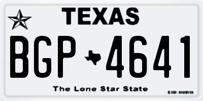 TX license plate BGP4641