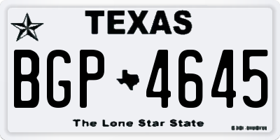 TX license plate BGP4645
