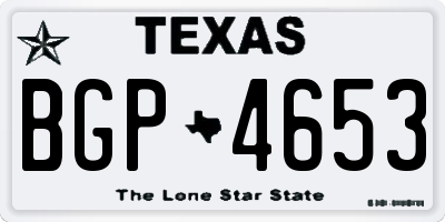 TX license plate BGP4653