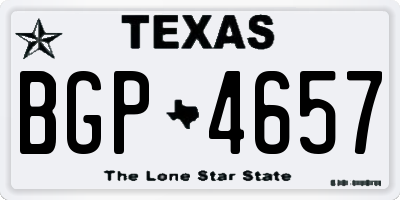 TX license plate BGP4657