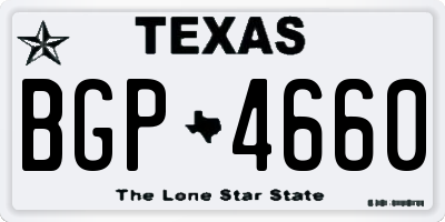 TX license plate BGP4660