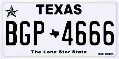 TX license plate BGP4666