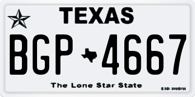 TX license plate BGP4667