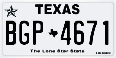 TX license plate BGP4671