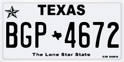 TX license plate BGP4672