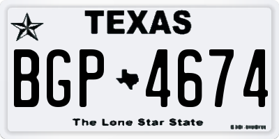 TX license plate BGP4674