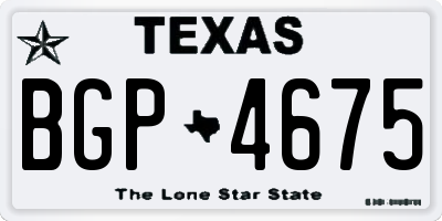 TX license plate BGP4675